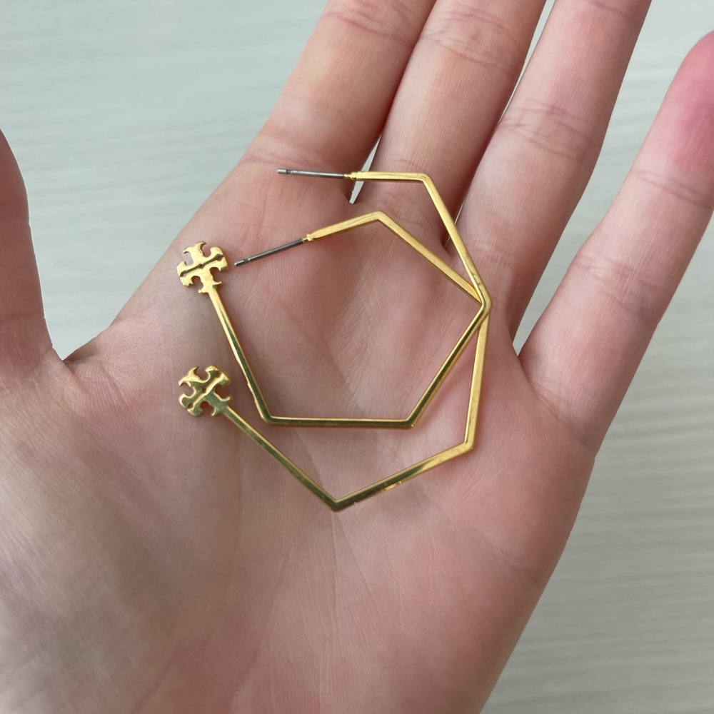 tory burch angular hoop earrings